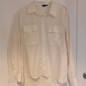Semi-sheer long sleeve button up